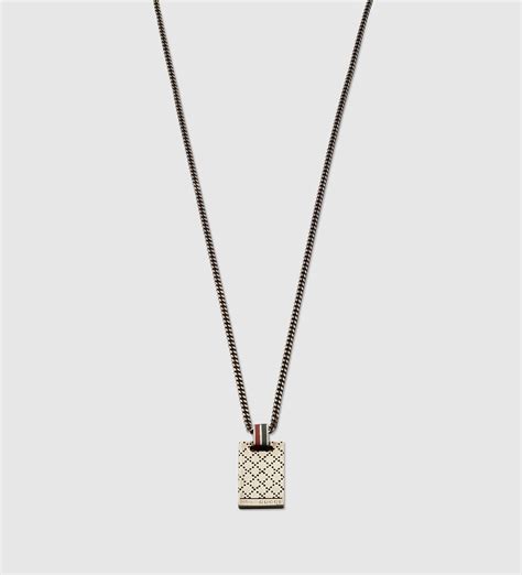 gucci engraved necklace|gucci necklace men.